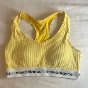New Balance Yellow Ribbed Sports Bra